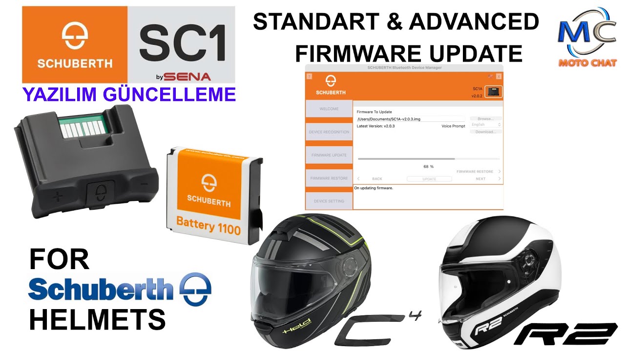 Firmware Update for Schuberth SC1 Standart & Advanced - SC1 ler için Yazılım Güncelleme