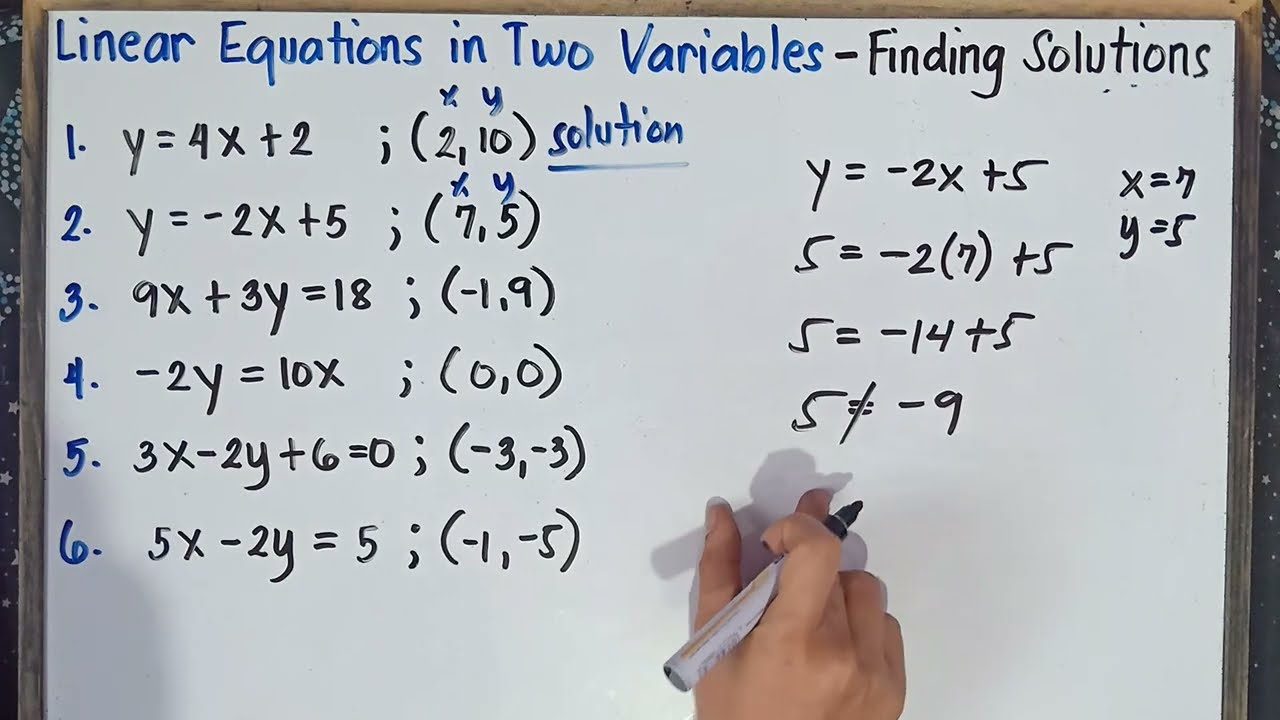 Linear Equations in Two Variables - Determine if the given ordered pair is a solution or NOT |