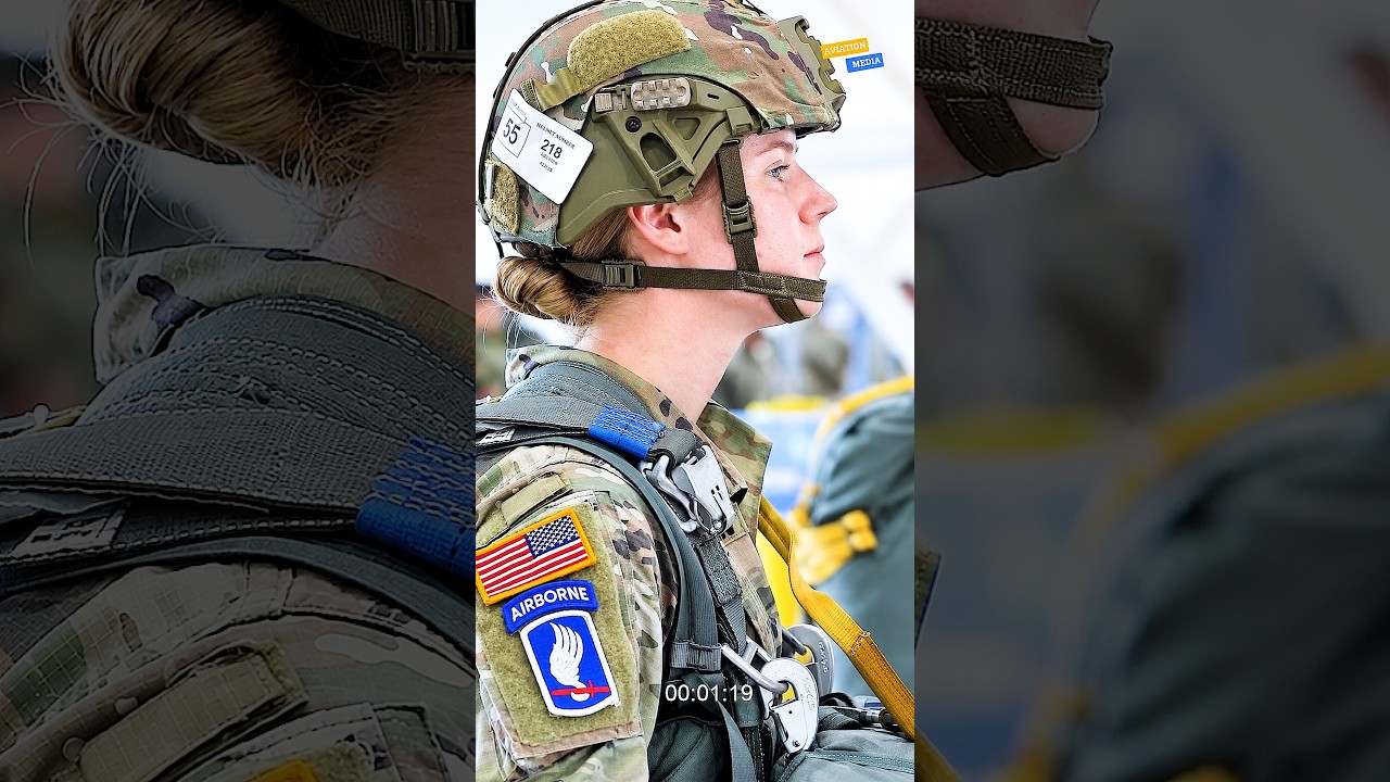 U.S. Army Female Paratrooper Jumps from CH-47 Chinook