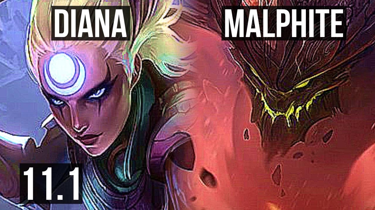 DIANA vs MALPHITE (MID) | 8/0/1, 500+ games, Legendary | NA Diamond | v11.1