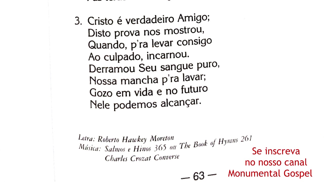 Hin&aacute;rio Povo Cantai - Qu&atilde;o Bondoso Amigo &eacute; Cristo