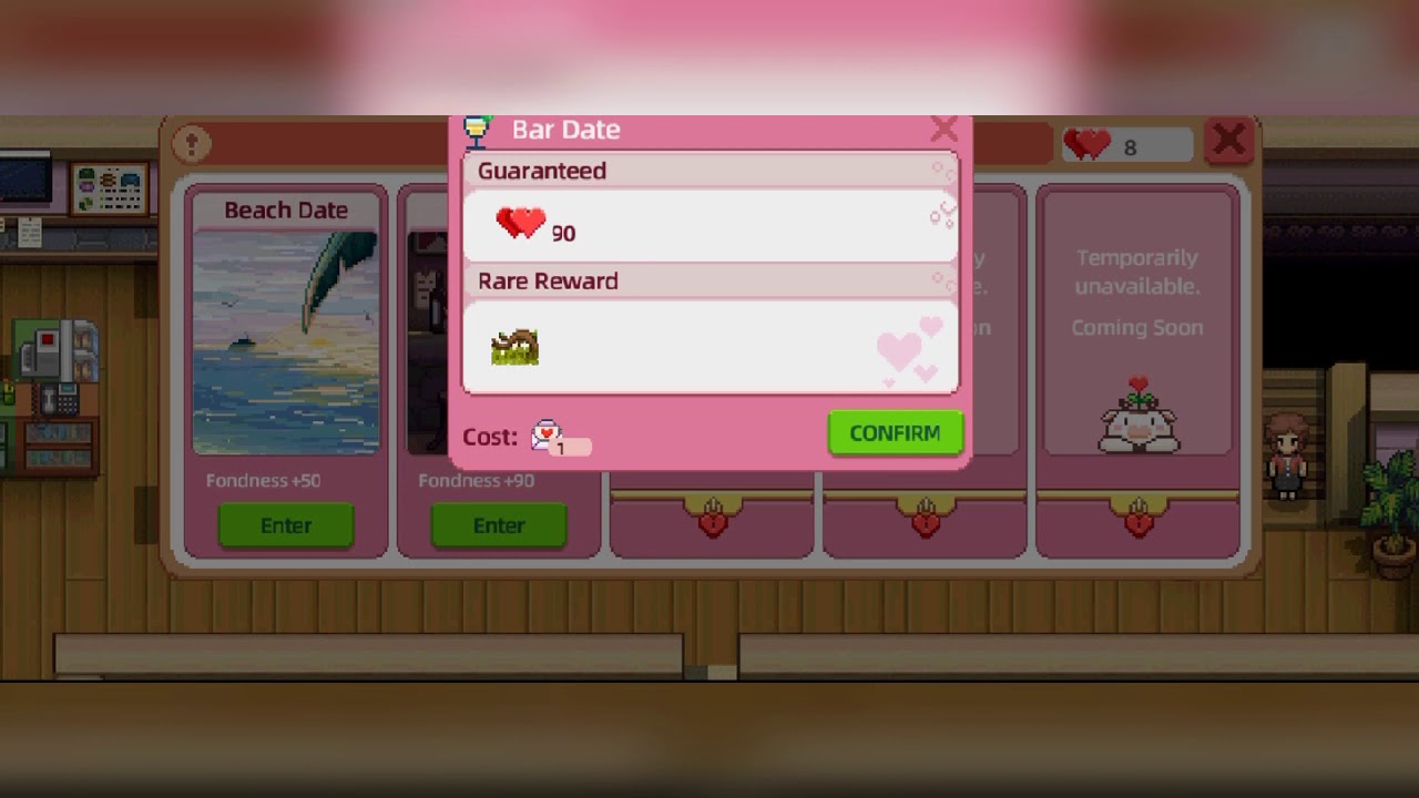 Harvest Town: Duke Evan's Beach and Bar Date