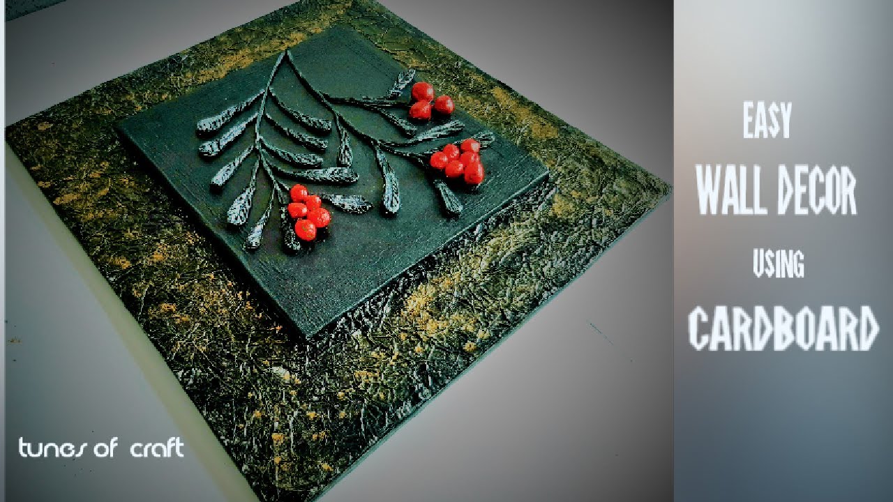 Simple Wall Decor Idea Using Cardboard | Best Out Of Waste | DIY | Home Decor | Air Dry Clay