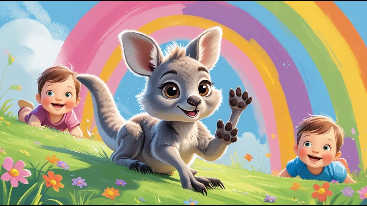 🦘🌈 Kangaroo Adventure Song for Kids | Fun Animal Cartoon & Nursery Rhymes 🎶✨
