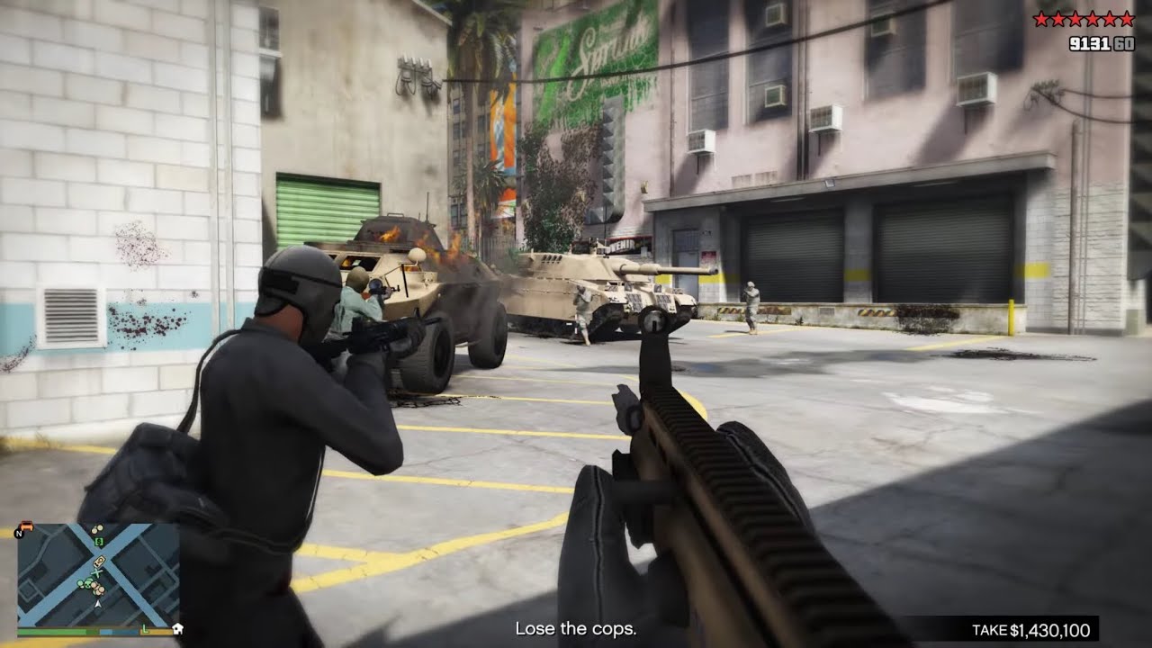 GTA 5 - Uptown Bank Heist + Ten Star Escape