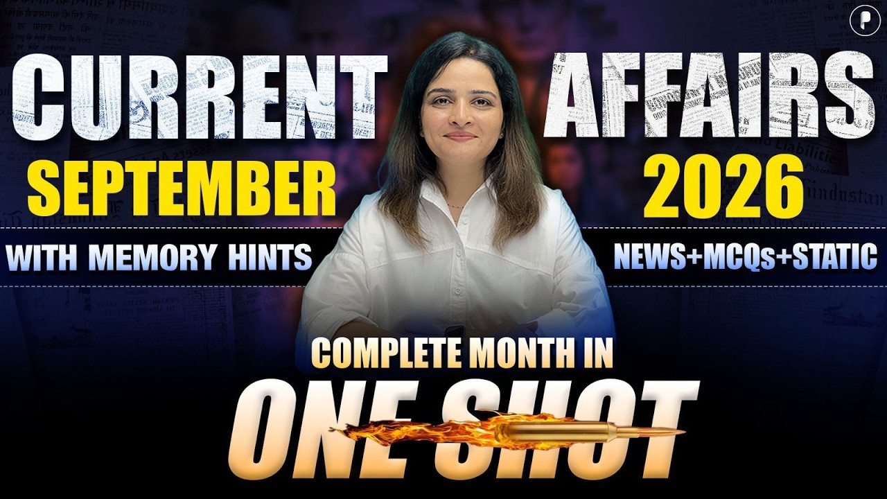 September 2026 Monthly Current Affairs| Top 150 MCQs | Parcham Classes September One Shot Monthly CA