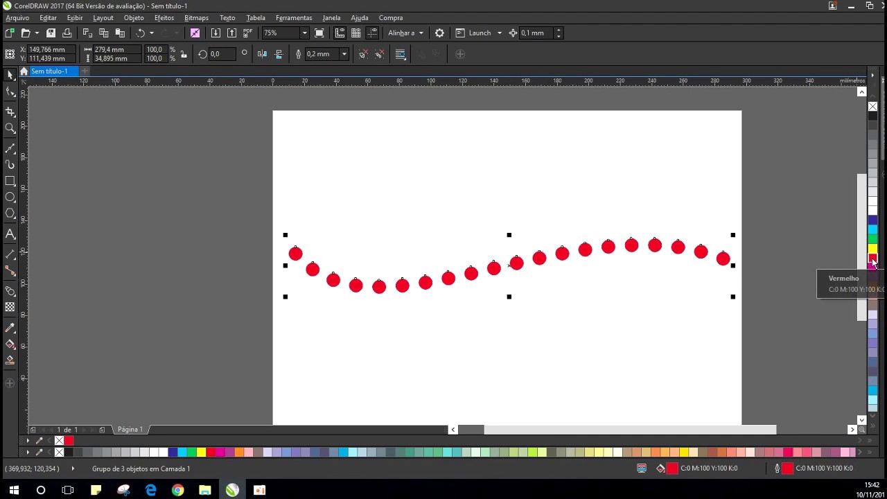Ajustando Objeto ao caminho  Praticas Corel Draw