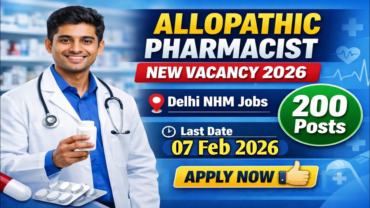 Allopathic Pharmacist New Vacancy 2026🔥_Delhi NHM Pharmacist Vacancy 2026_Pharamacist New Vacancy
