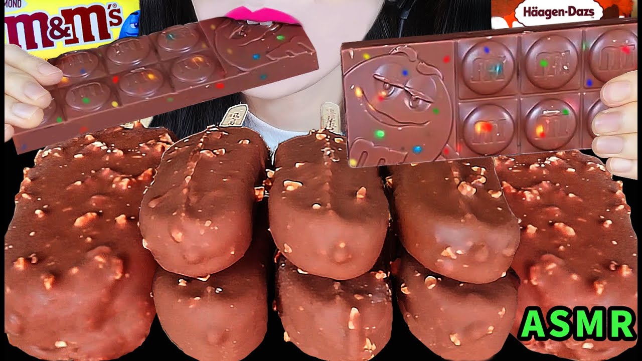 ASMR CHOCOLATE ICE CREAM OF Haagen-Dazs,M&M's CHOCOLATE 하겐다즈 아이스크림, 엠엔엠즈 초콜릿 먹방MUKBANG EATING SOUNDS