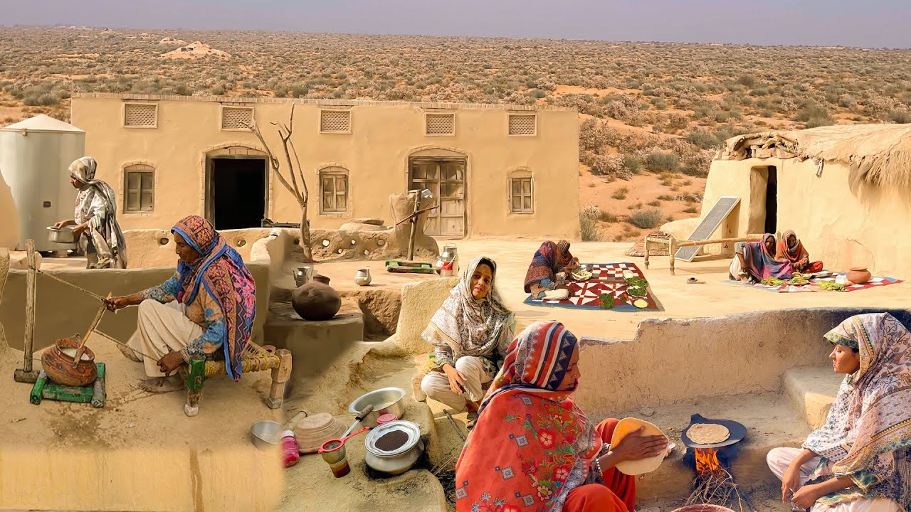Desert Women Morning Routine Pakistan | Village Life Pakistan | Traditional Desert Village Food