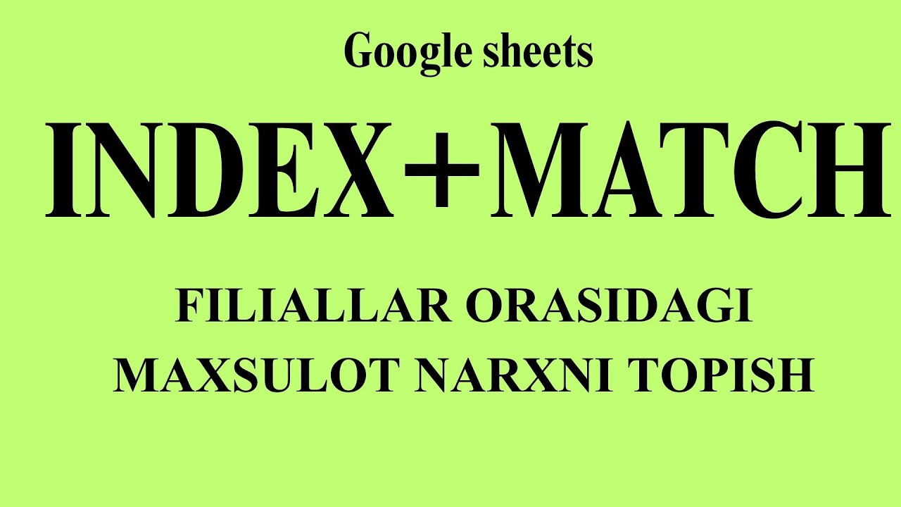 INDEX+MATCH formulasi
