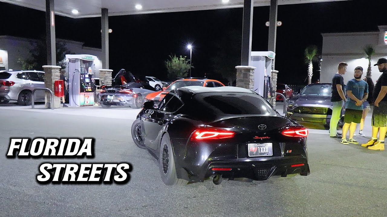 Уличные гонки всю ночь!! (1000-сильная Supra, M2, 765LT, 800-сильный C7 и другие!)