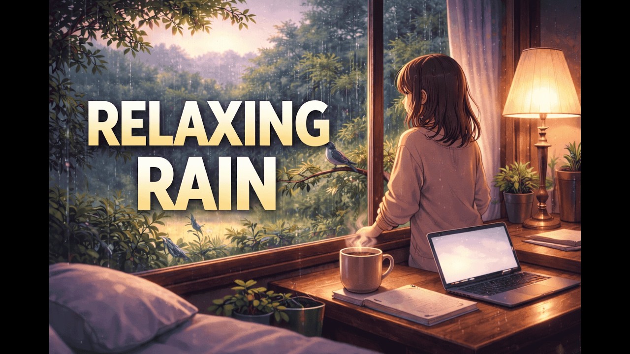 Rain Sounds with Bird Chirping – Relaxing Nature Ambience for Sleep, Study & Stress Relief