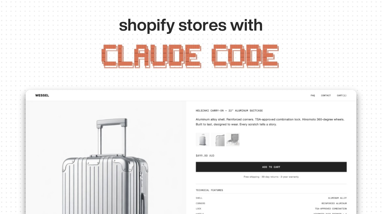 How I build premium Shopify Stores in minutes (with Claude)