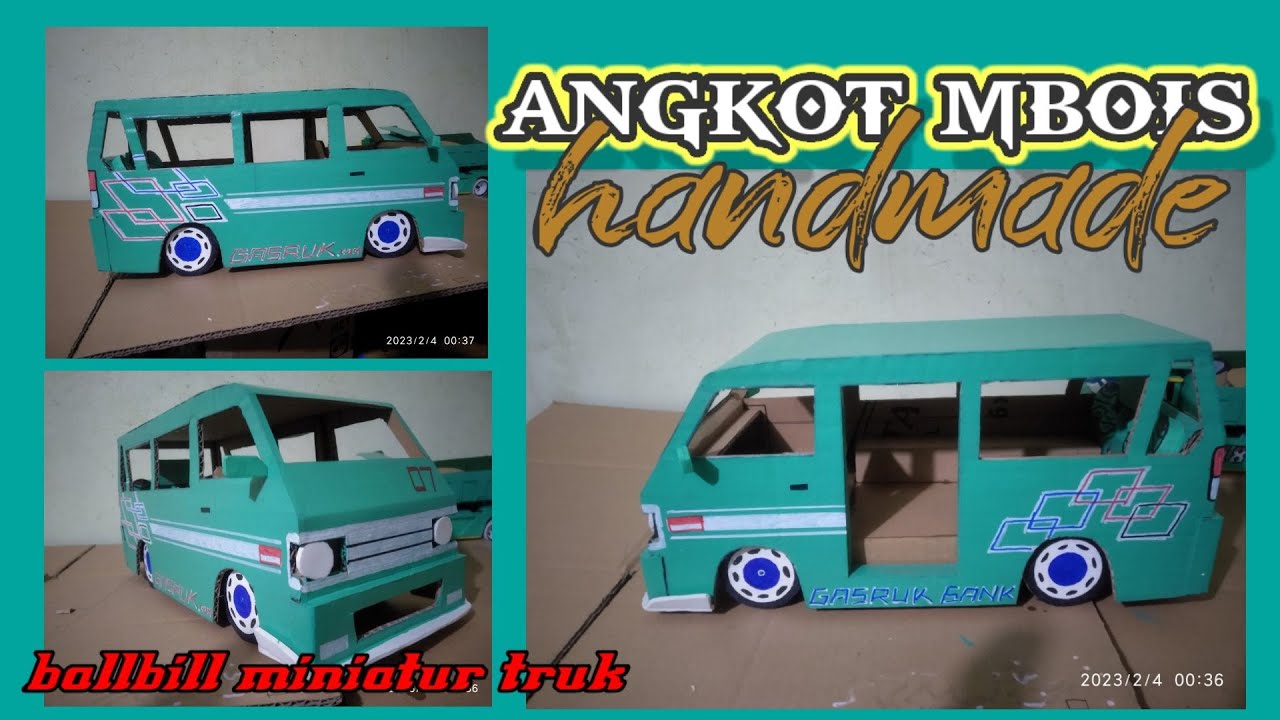CARA MEMBUAT MINIATUR ANGKOT MBOIS DARI KARDUS || HANDMADE