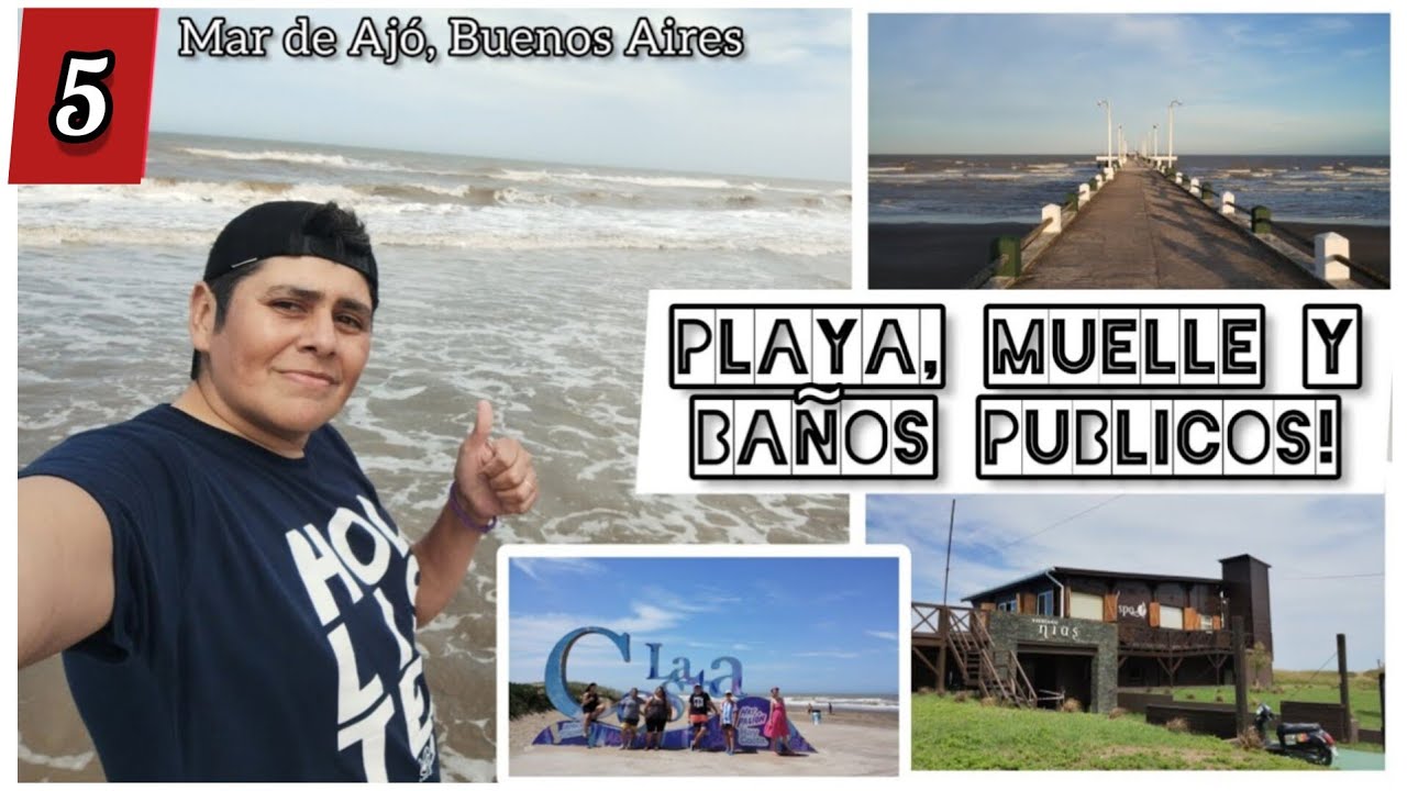 #Playa de MAR DE AJÓ 🇦🇷 y su muelle! costa Atlantica, Buenos Aires.🚗🏖️