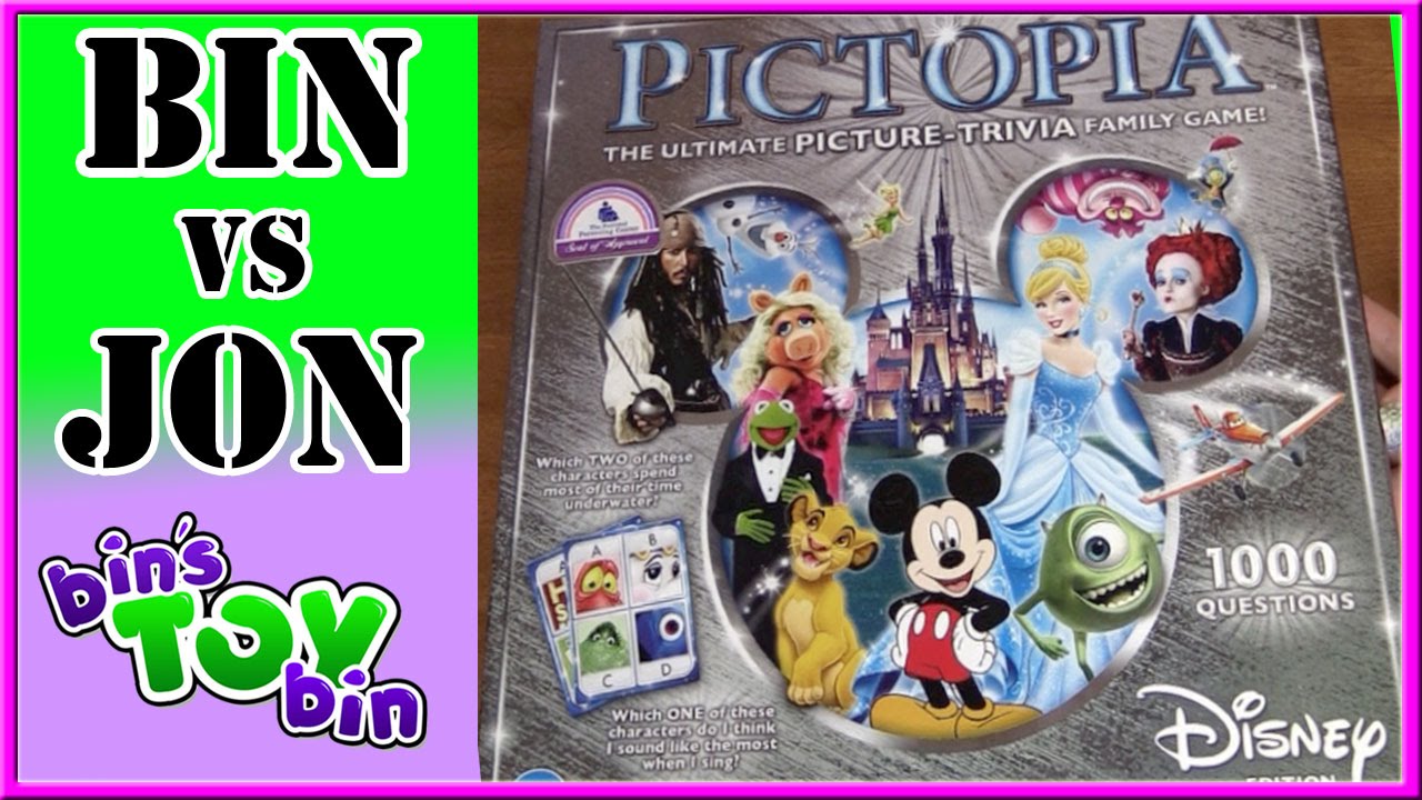 Bin Vs Jon - Disney Edition Pictopia Picture Trivia Board Game! Who Will Win? | Bin's Toy Bin