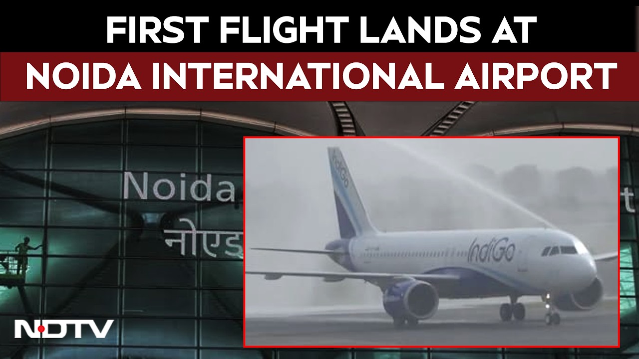 Noida Airport News | First Flight Lands At Noida International Airport As It Begins Operations
