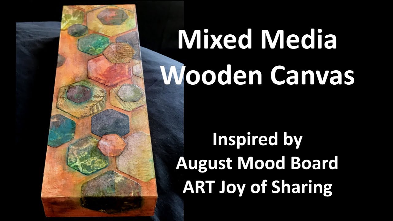 Mixed Media Wood Canvas with Gel Print Collage