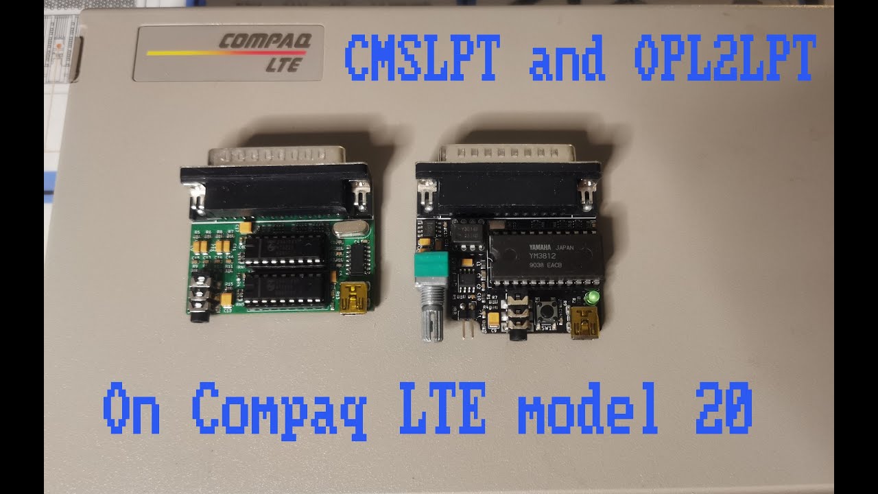 Playing MIDI using DOSMid with CMSLPT and OPL2LPT on Compaq LTE