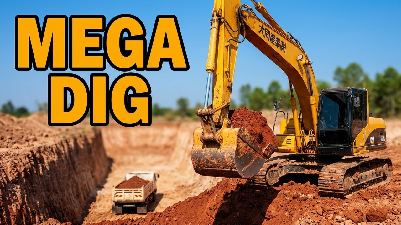 EXTREME Deep Pit Excavation! Excavator Loading Dump Truck