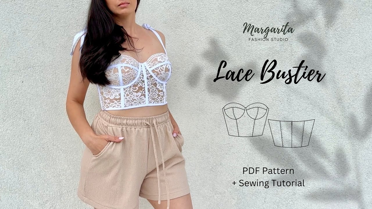 Bustier Top Sewing Tutorial | How to sew lace bustier | Boned Bustier | PDF Sewing Pattern