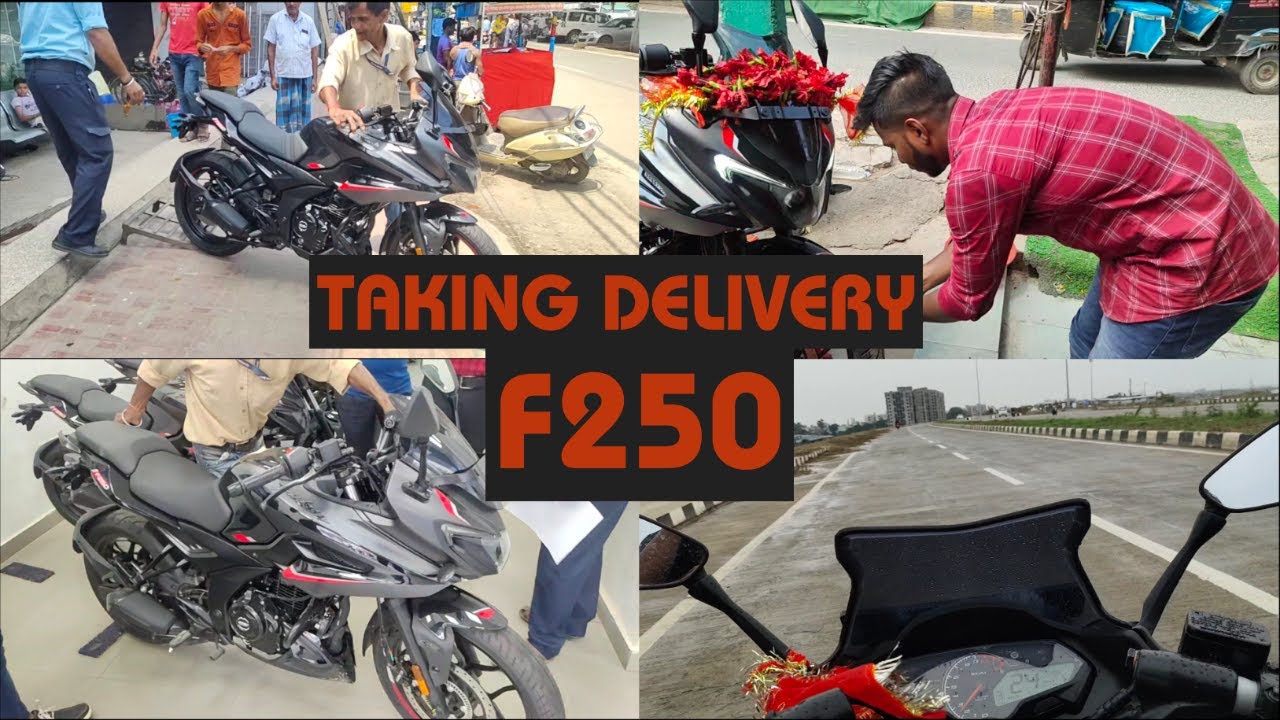 TAKING DELIVERY PULSAR F250 DUAL ABS BLACK 😍😍😍 #takingdelivery #takingnewbike #pulsar #bajaj #f250