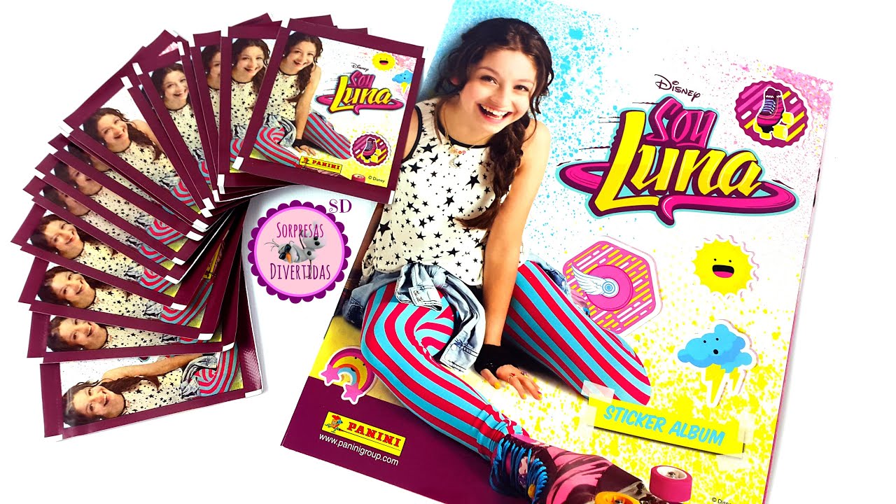 Álbum de SOY LUNA + 15 sobres de cromos y pegatinas de Panini + Póster gigante de Soy Luna