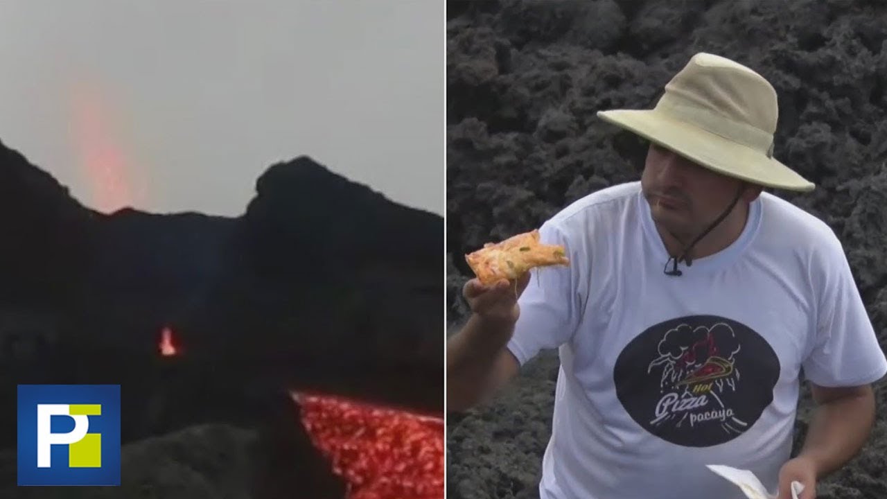 Cocina pizzas en las cavidades de un volcán activo: así lo hace