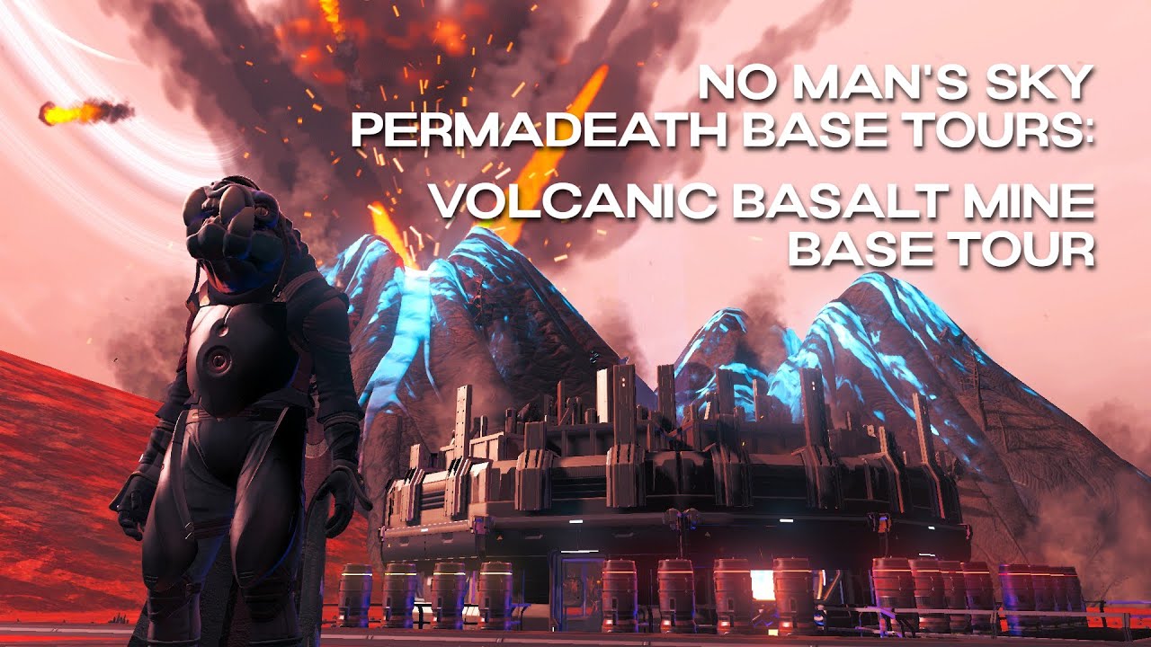 No Man's Sky - Permadeath Base Tours | Volcanic Basalt Mine Base Tour | Endurance 3.99.1