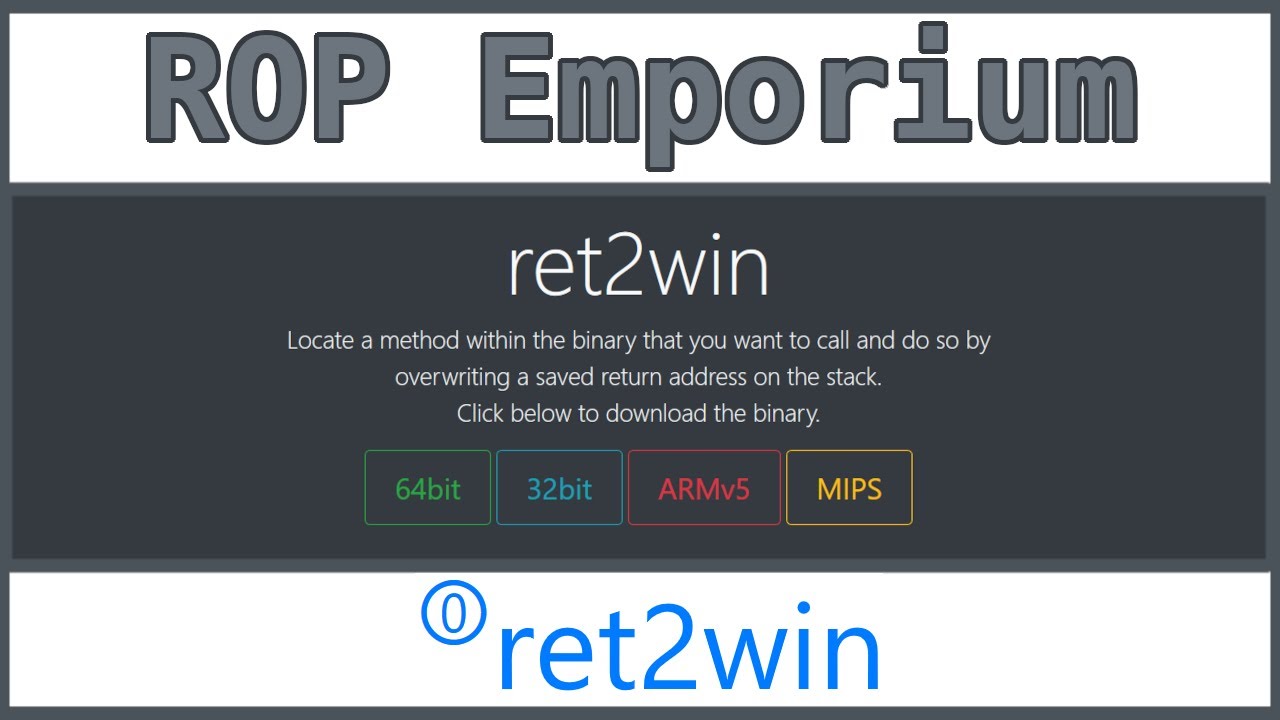 1 - ROP Emporium Series - ret2win