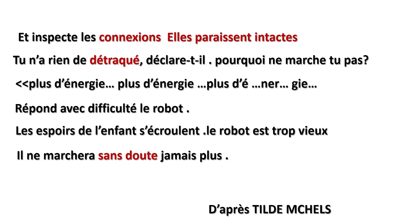 Le vieux robot ( 6ème année )