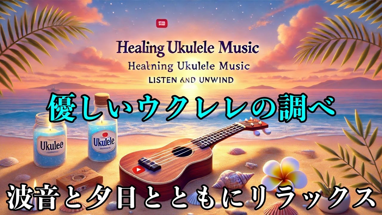 優しいウクレレの調べ：波音と夕日とともにリラックス