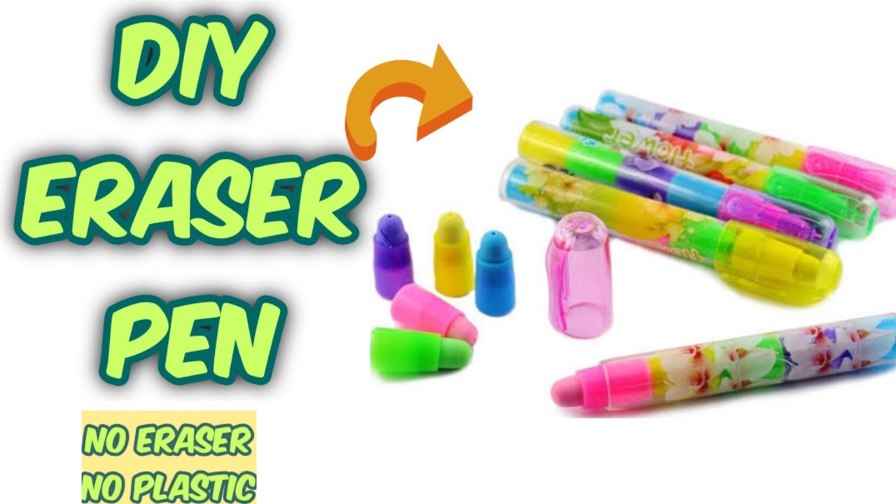 Diy eraser pen at home/ How to make eraser pen without eraser/Homemade eraser pen easy