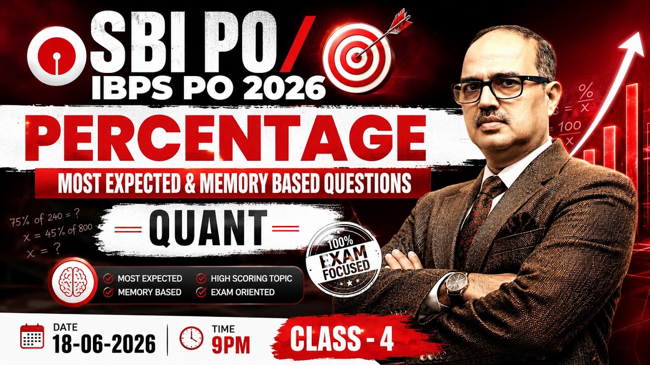 SBI PO 2026 Percentage Questions Asked in Exams 🔥 Most Expected Quant Questions | LIVE