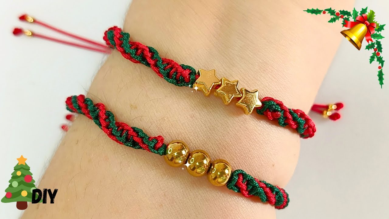 🎄 КРАСИВЫЙ РОЖДЕСТВЕНСКИЙ БРАСЛЕТ, вдохновленный РОЖДЕСТВЕНСКИМИ ВЕНКАМИ 💫 шаг за шагом 🎅