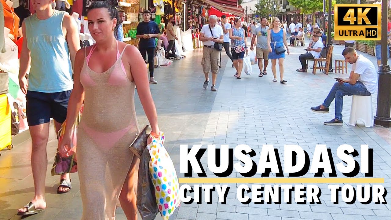 Kuşadası City Center Walking Tour | July 2022  Turkey [4K UHD 60 fps]