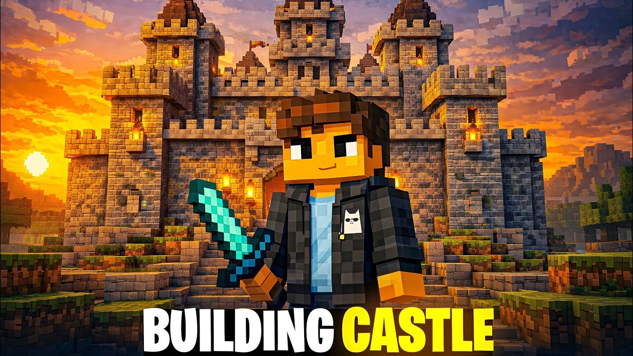 Minecraft Building a CASTLE #shorts #gameplay #minecraft