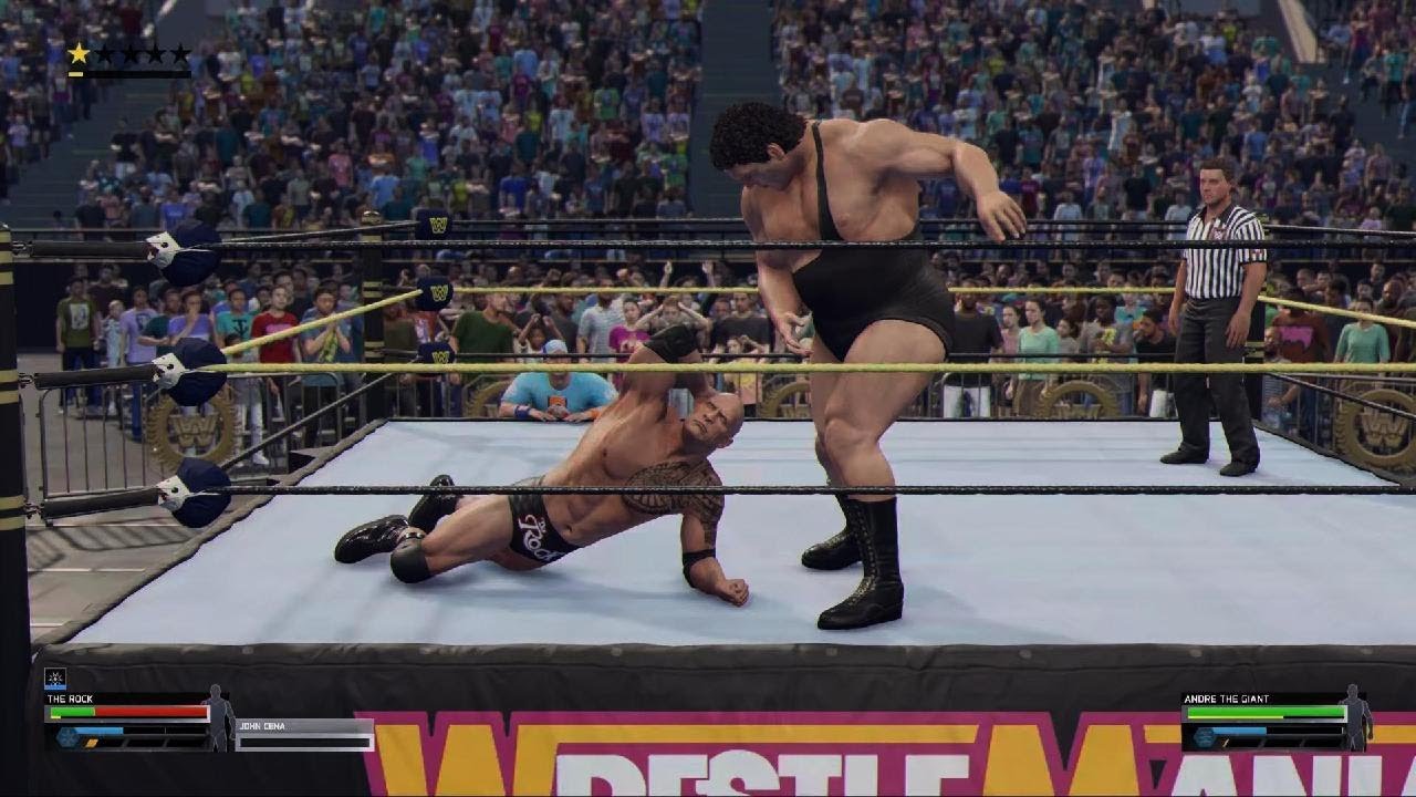 WWE  Andre vs the rock
