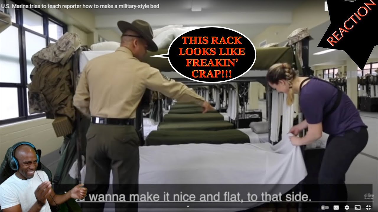 DRILL INSTRUCTOR SHOWS TEACHER HOW TO MAKE A BED