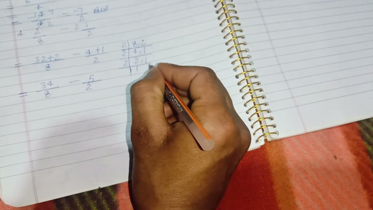 Class 4th math subtraction of mixed fraction | practice for 1 questions | different denominator  |