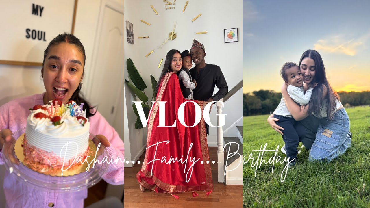 Blended Ties| Dashain Celebrations + My Birthday | Cozy Multicultural Family Vlog 🇳🇵🇬🇭🎂