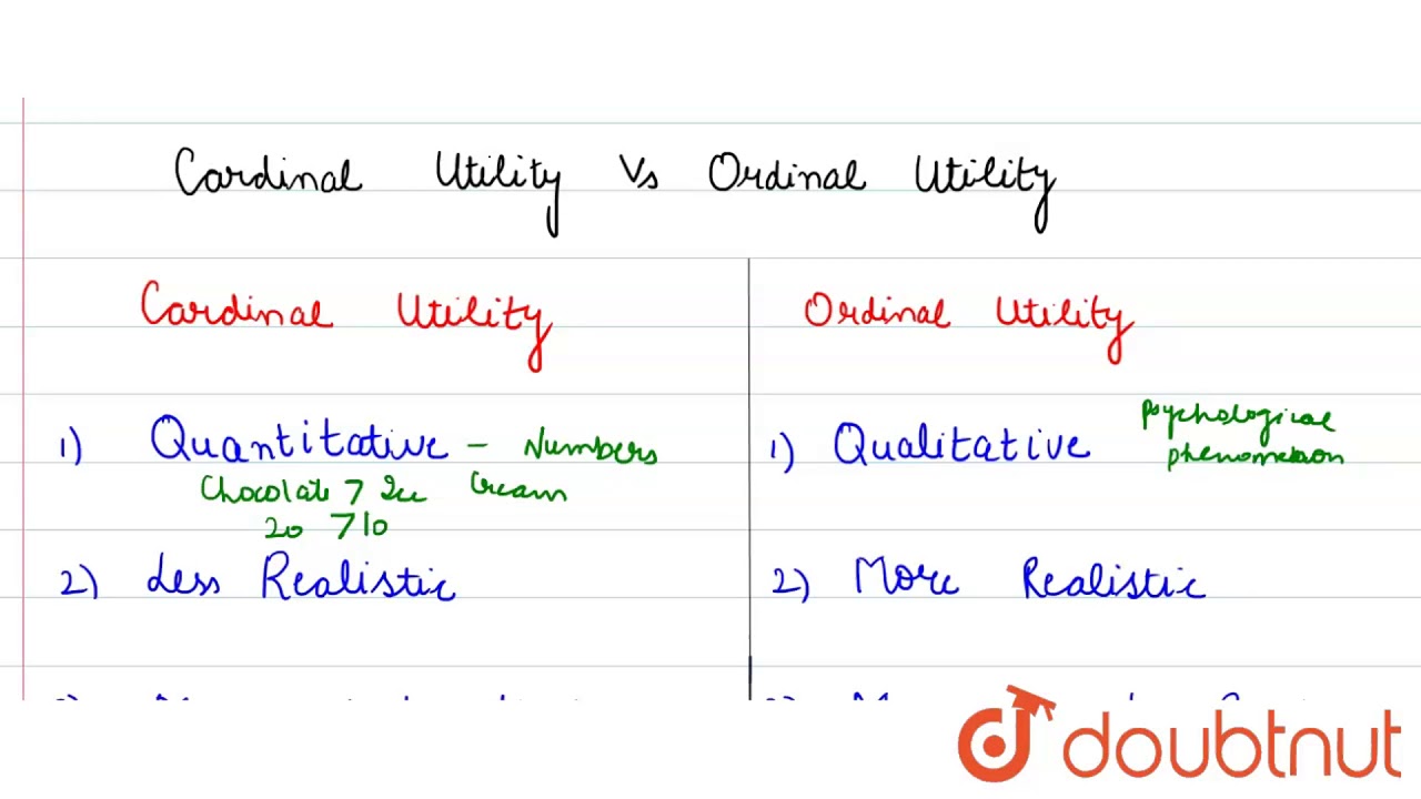 CARDINAL UTILITY V/S ORDINAL UTILITY