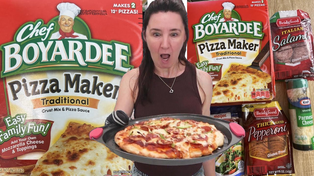 Американский тест на вкус от шеф-повара Boyardee Pizza Maker с пепперони и салями по-бриджфордски