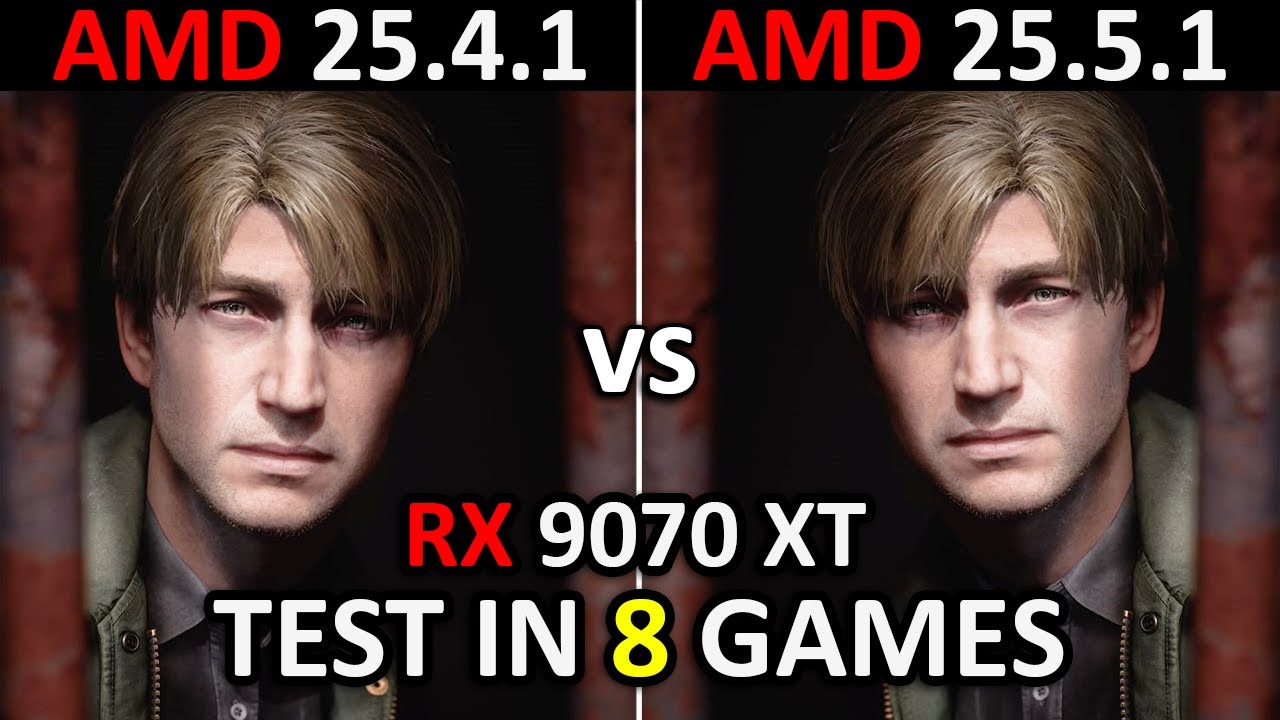 AMD Drivers (25.4.1 vs 25.5.1) RX 9070 XT | Test in 8 Games | 2025