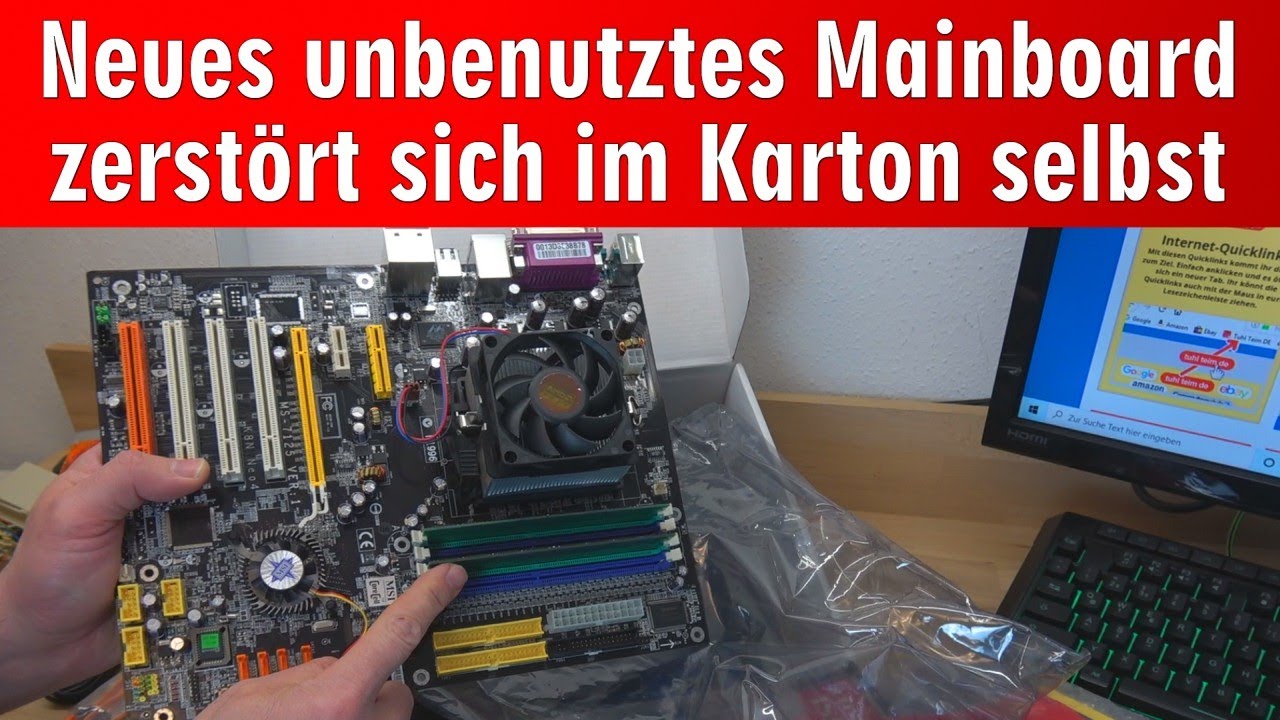 Neues unbenutztes PC-Mainboard zerstört sich im Karton selbst 😕 mit Prozessor und RAM
