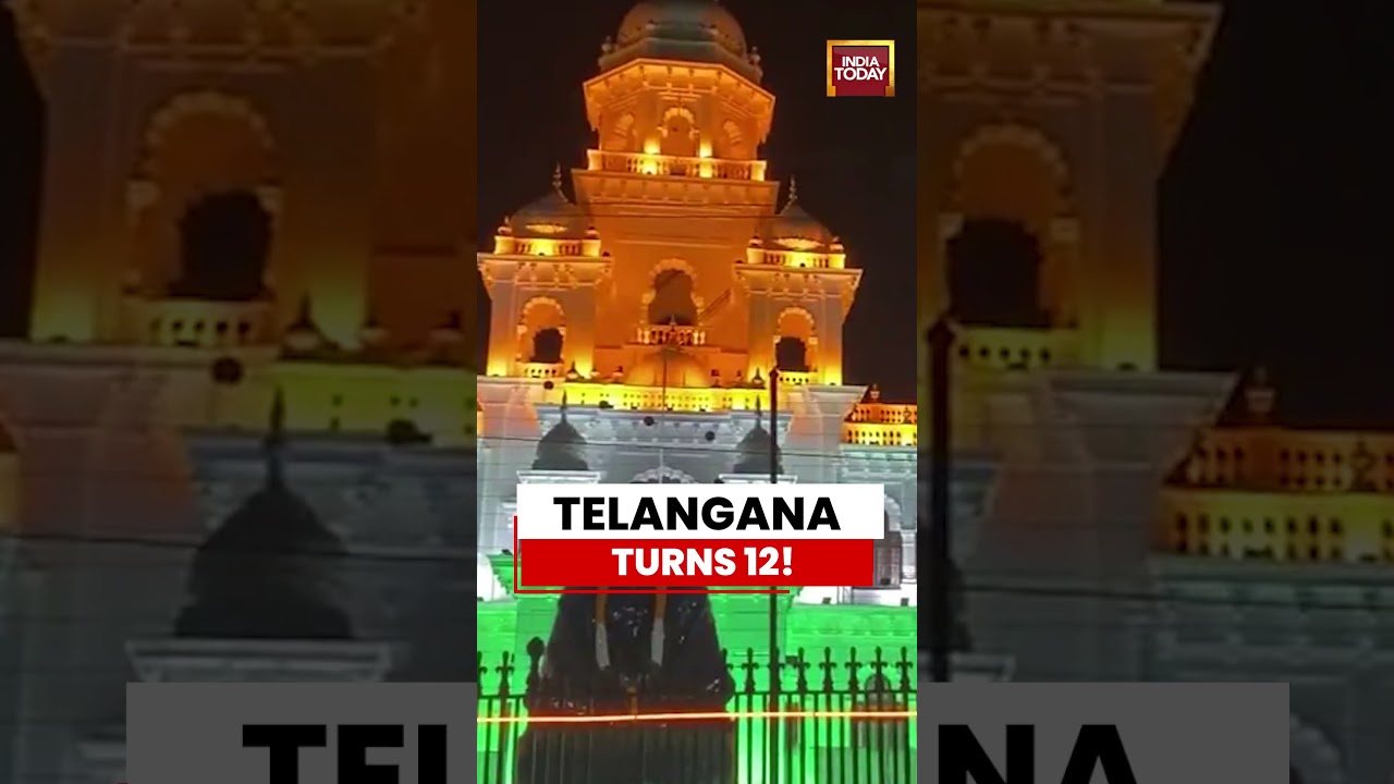VIRAL: Telangana Formation Day Celebrated in Grand Style | Assembly & Secretariat Shine in Tricolour