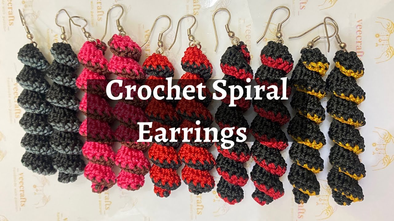 Crochet Spiral Earrings |Easy Earrings |DIY earrings|Beginner Friendly