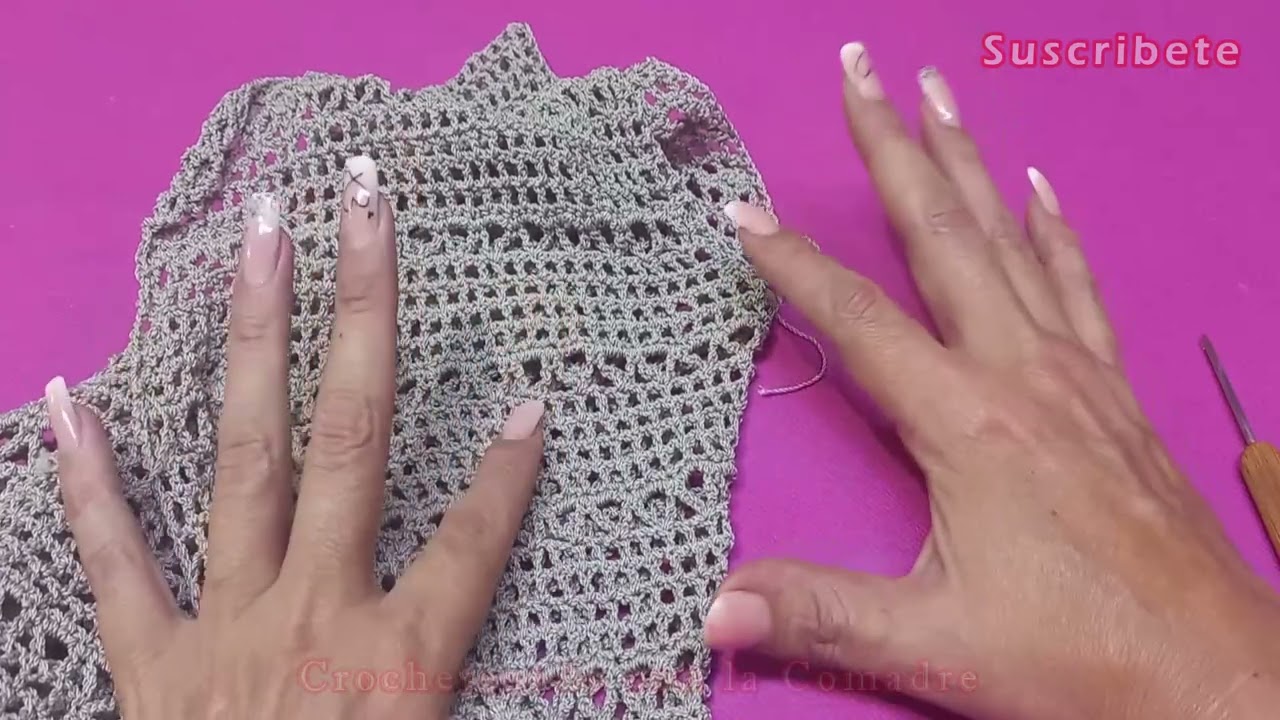 TUTORIAL BLUSA ELEGANTE CON BOTONES A CROCHET PARTE #2 CROCHETEANDO  CON LA COMADRE FACIL Y RAPIDO