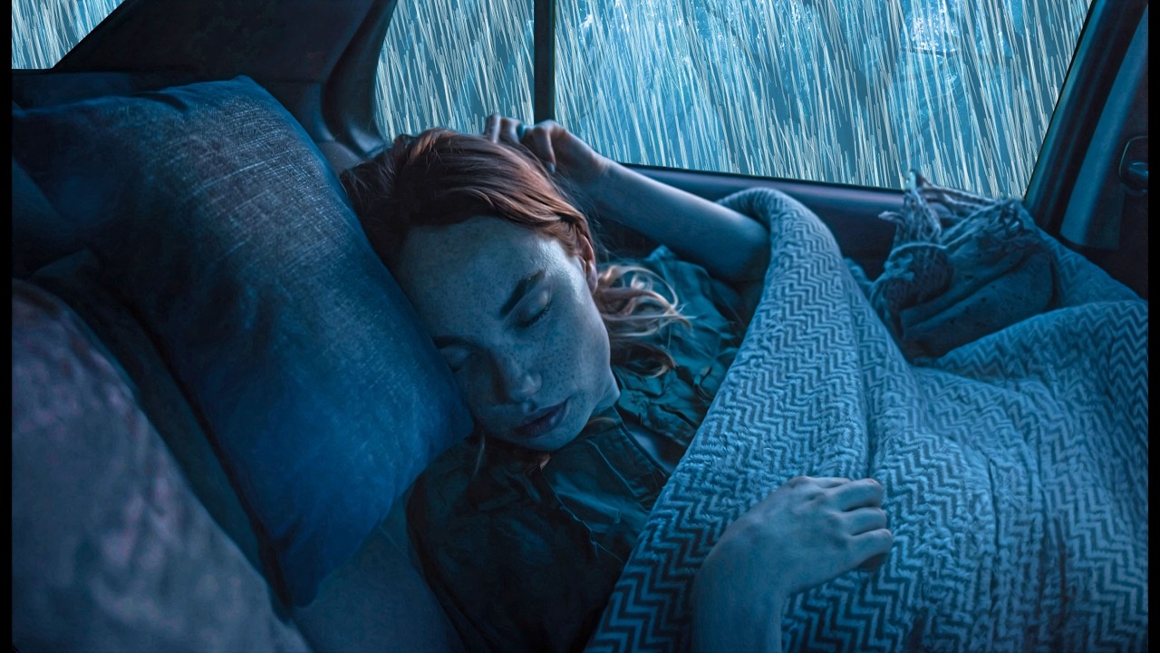Gentle Rain on Car in a Deep Forest with Distant Thunder | Sleep & Relaxation Sounds